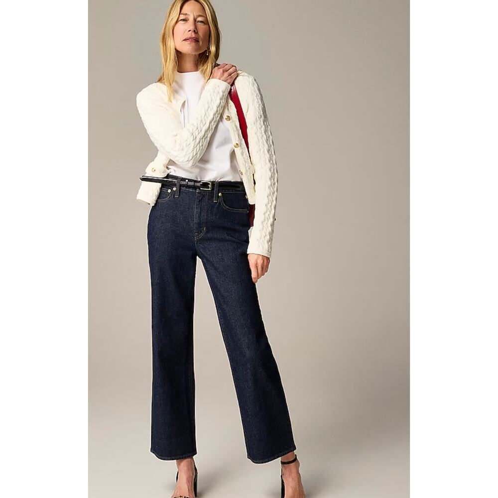 J. Crew Dark Blue Slime Wide Leg Jeans